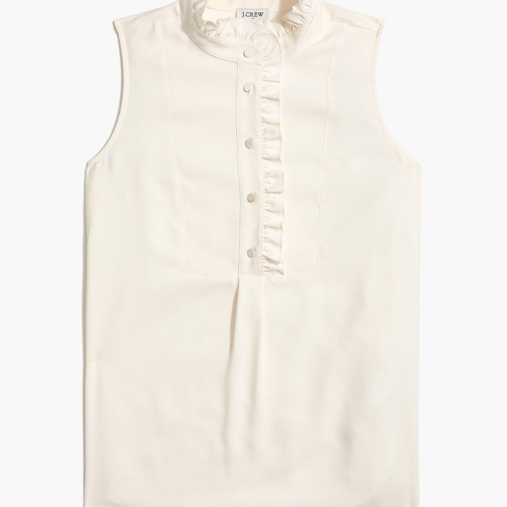 4/$100! J. Crew Women's Cream Sleeveless Top